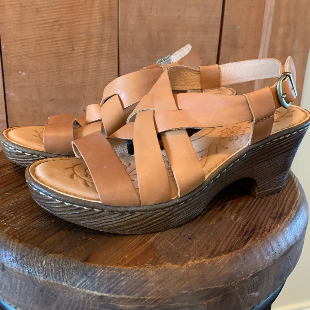 Born Carmo Leather Slingback Platform Sandal